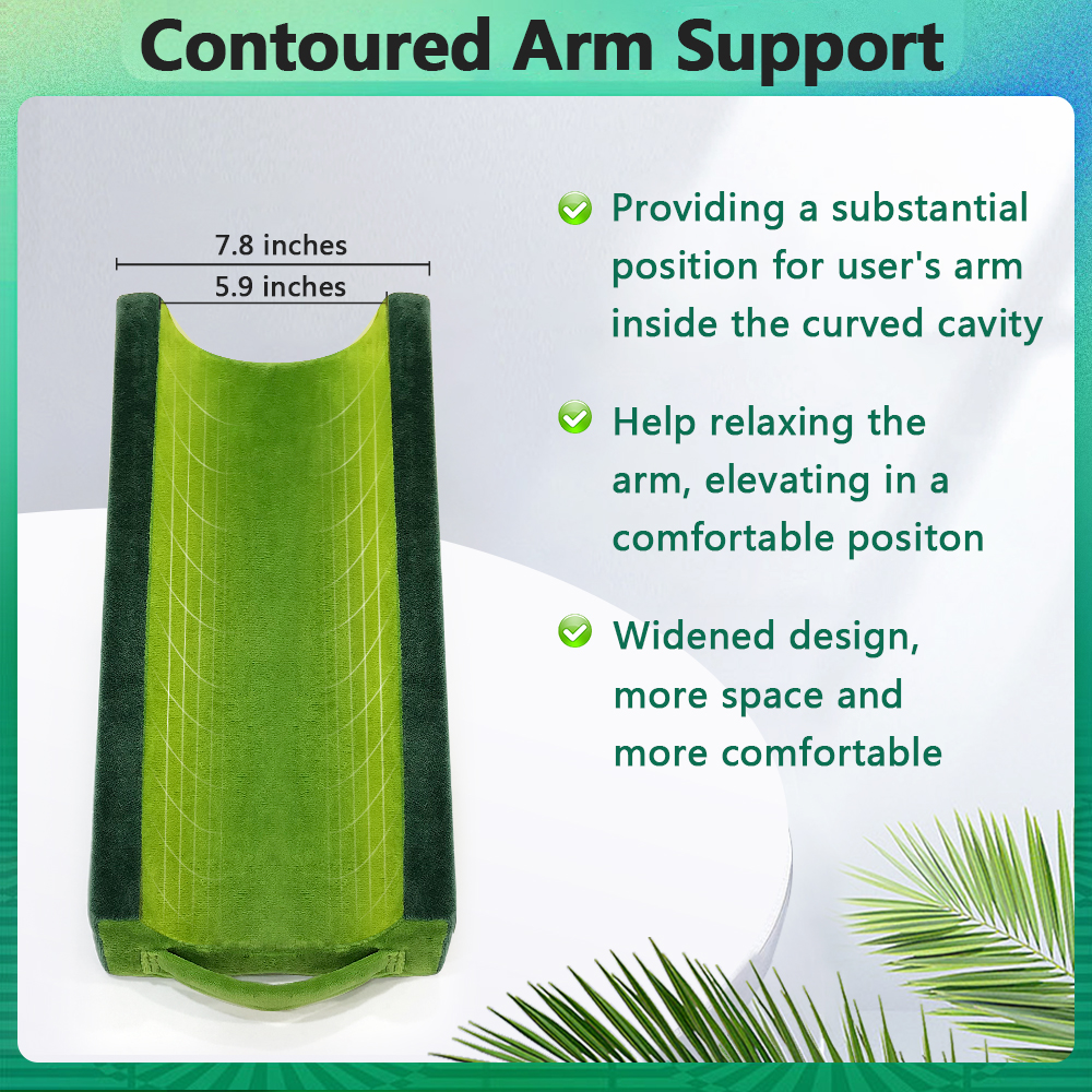 Arm Elevation Pillow for Post-Surgery Recovery, Arm Rest & Wrist Support for Sleeping, Broken Arm, Carpal Tunnel & Elbow Pain, Arm Elevator Foam Wedge for Adults