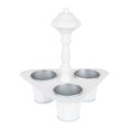 thumbnail image 1 of Melrose International 82306DS 11 x 10.25 in. Metal Pot Holder44; White  Silver - Set of 2, 1 of 1