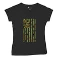 thumbnail image 5 of Camo American Flag Women's V-Neck T-shirt USA Military Proud Army Veteran RED Friday 4th of July Camouflage Patriot Tee, 5 of 7