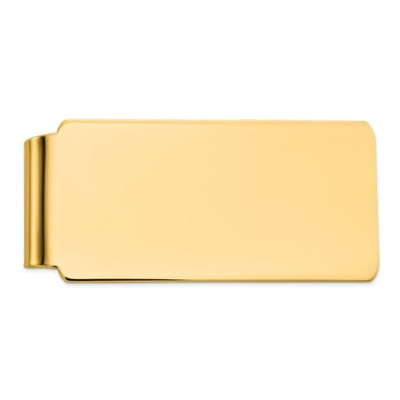 14K Yellow Gold Polished Engravable Money Clip