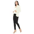 thumbnail image 5 of Women's Elegant Solid Stretch Open Front Long Sleeve Blazer Jacket, 5 of 5