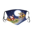 thumbnail image 5 of Máscara de Navidad con estampado de algodón, máscara facial para niños, máscara facial de tela de dibujos animados lavable, copos de nieve, Papá Noel, ciervo cervatillo y más, paquete de 6 JAMW Sencillez, 5 of 5
