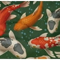 thumbnail image 4 of oneOone Cotton Poplin Twill Dark Green Fabric Bubbles & Koi Fish Ocean Sewing Fabric By The Yard Printed Diy Clothing Sewing Supplies 56 Inch Wide, 4 of 4