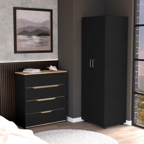 Black Bedroom Set with User-Friendly Assembly / Stable Full Bed Solution