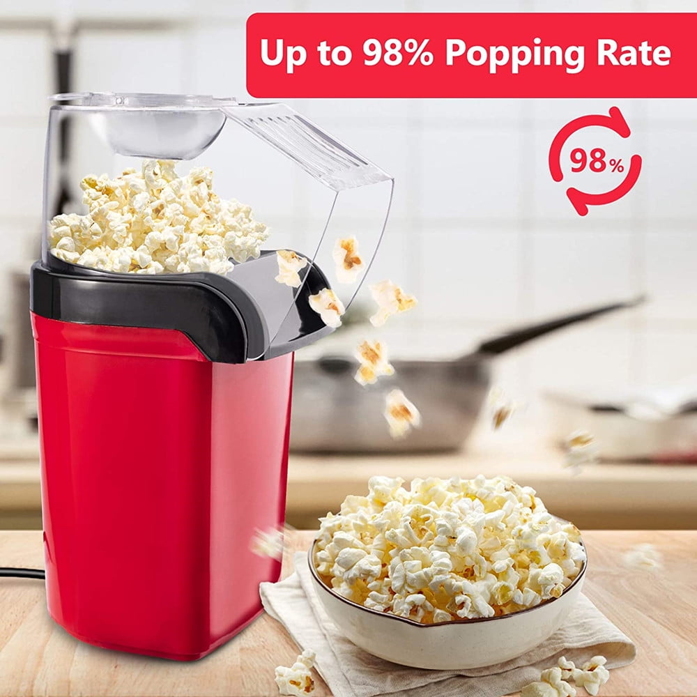 HOT AIR TABLE TOP ELECTRIC POP CORN MAKER MACHINE WITH BUTTER DISPENSER 3  COLORS