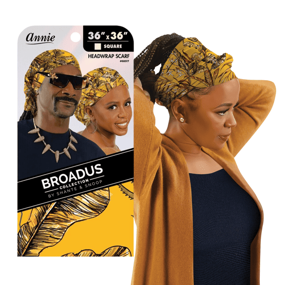 Broadus Collection Scarf by Shante & Snoop Dogg for All Ages, 60" x 15" Headwrap, Golden Tropics
