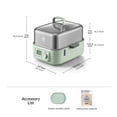 thumbnail image 6 of BUYDEEM G67US Electric Food Steamer for Cooking, 1 Tire Stainless Steel Steamer with Manual Mode, 1500W, 7 Quart, Green, 6 of 7
