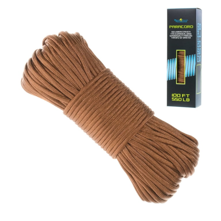 West Coast Paracord | Type III 550 Paracord | 550 LB Tensile Strength | Tan  (100 FT, Hank)