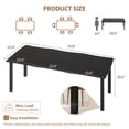 thumbnail image 2 of 79 Inch Rectangular Dining Table with Wave Edge, Modern Minimalist MDF Table with Metal Legs, Waterproof Scratch Resistant, Seats 6 to 8 for Kitchen Dining Room Study, Black/Retro Marble, 2 of 8