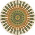 thumbnail image 1 of Ahgly Company Indoor Round Patterned Light Brown Area Rugs, 4' Round, 1 of 1