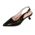 thumbnail image 3 of Viluyesy Pumps for Women Pointed Toe Slingback Kitten Heel Comfortable Dress Work Shoes Casual Walking Black Size 6.5, 3 of 10