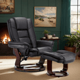 thumbnail image 4 of 32'' Wide Manual Swivel Standard Recliner with Ottoman,Faux Leather,Black, 4 of 9