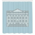thumbnail image 3 of Charleston Shower Curtain, United States Custom House Structure Cartoon Pattern, Fabric Bathroom Set with Hooks, 69W X 84L Inches Extra Long, Pale Blue White and Pale Cadet Blue, by Ambesonne, 3 of 3