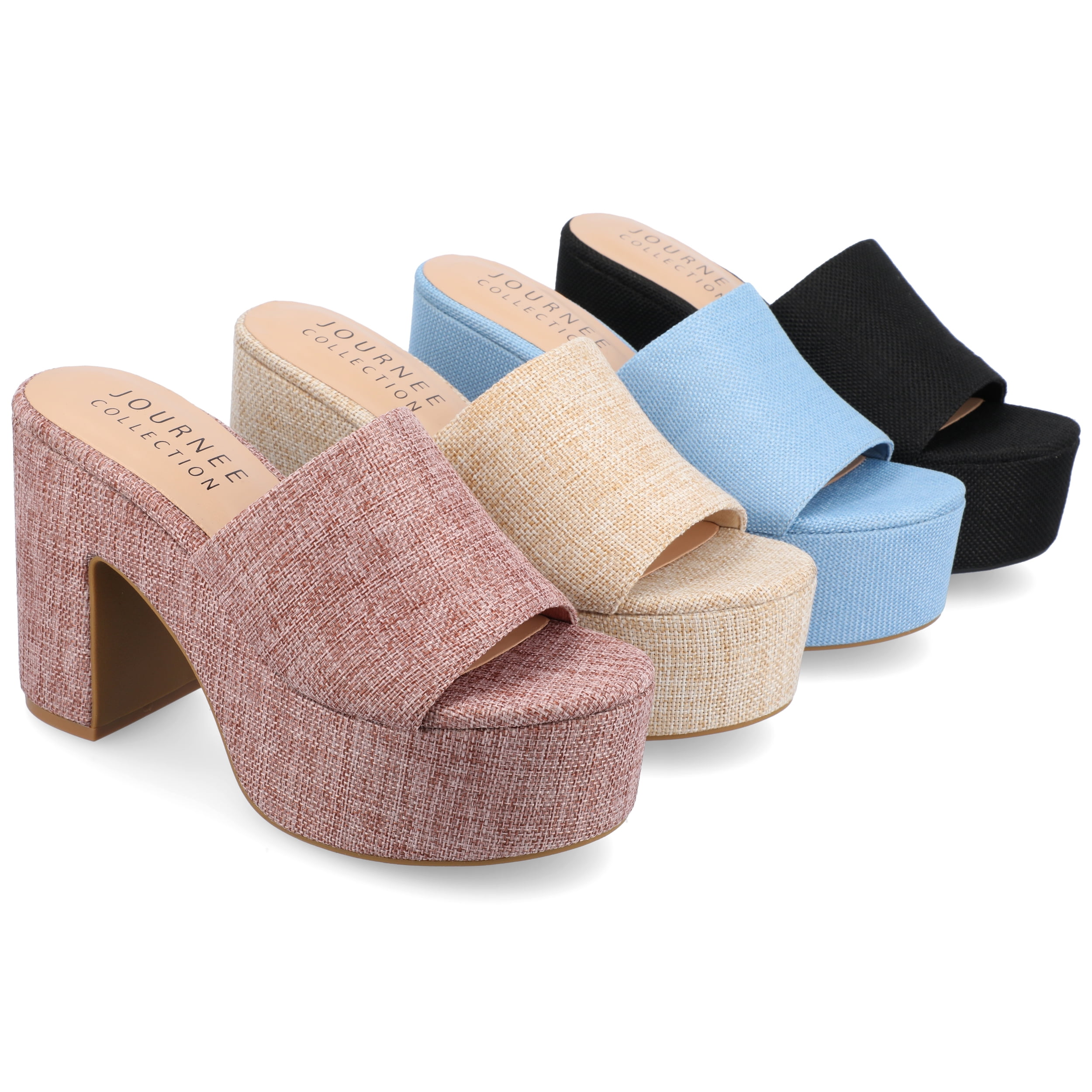 Journee Collection Womens Enyya Tru Comfort Foam Slip On Platform Sandals