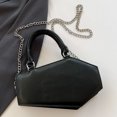 thumbnail image 1 of Bolso de mano de piel sintética con asa superior para mujer, con cremallera, bolso de mano sólido (negro), 1 of 3
