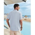 thumbnail image 4 of Camisa De Lino Hombre Caballero Moda Casual Italia, 4 of 8
