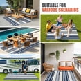 thumbnail image 4 of Navy Blue Striped Outdoor Rug for Patio/Deck/Porch, Non-Slip Large Area Rug 5 x 8 Ft, Farmhouse Geometric Stripe Indoor Outdoor Rugs Washable Area Rugs, Reversible Camping Rug Carpet Runner, 4 of 8