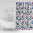 thumbnail image 3 of Shower Curtain, Watercolor Ocean Shell Starfish Conch Waterproof Shower Curtain Set with Hooks for Bathroom Showers,Stalls and Bathtubs,72x72In Summer Marine Life, 3 of 9