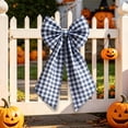 thumbnail image 5 of Large Halloween Decorative Wreath Bow Gingham Plaid Fabric Ribbon for Front Door Fall Party Decorations and Halloween Home Supplies, 5 of 6