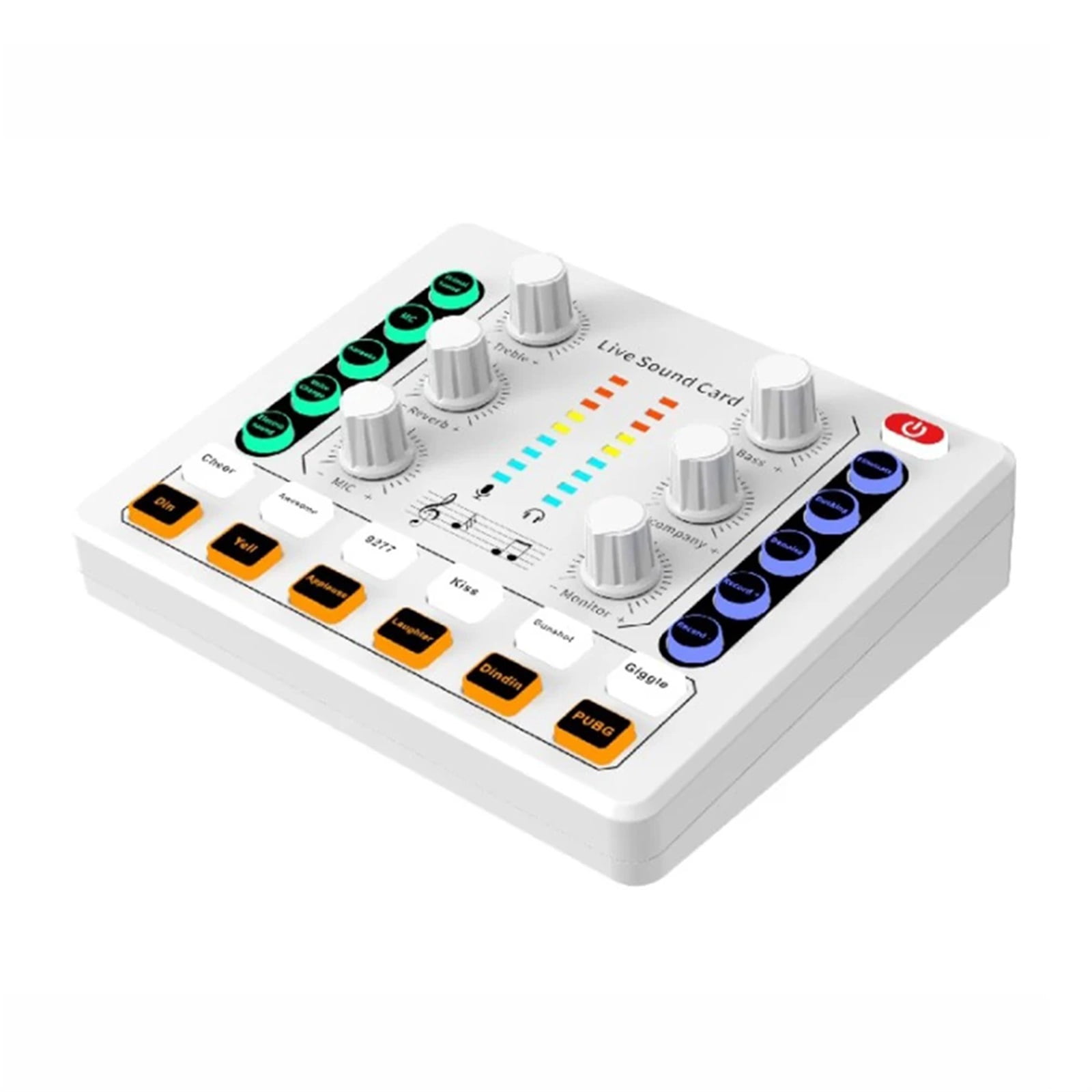 Wireless 2 Channels 12 Effects Home KTV For Streaming Noise Reduction Gaming Audio Mixer Voice Change Live Sound Card Computer ,Easy to Operate