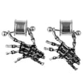 thumbnail image 1 of lionlar 2 Pieces Stainless Steel Skeleton Hand Ear Expander Stretcher Plug 12mm, 1 of 9