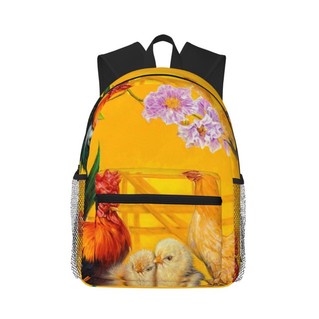 Disketp The Chicken Family Mochila Ligera Clásica con Múltiples Bolsillos, Mochila Casual para Hombre y Mujer, Ideal para Escuela, Trabajo y Viajes