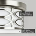 thumbnail image 2 of Kira Home Sienna 13" Lattice Drum Flush Mount, Silver Ceiling Light, White Linen Shade, Glass Diffuser, Brushed Nickel, 2 of 8