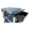 thumbnail image 6 of Utility Rolling Cart with Wheels, Restaurant Kitchen Cart with 2 Side Trash Bin, Trolley, Black, Commercial, 6 of 6