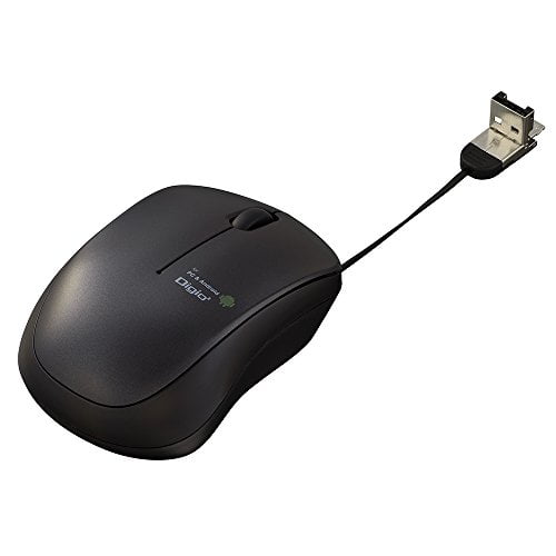 DIGIO2 Wired mouse 3 button LED 2way connector (USB, microUSB) Winding storage black MUS-UKT122BK - Walmart.com