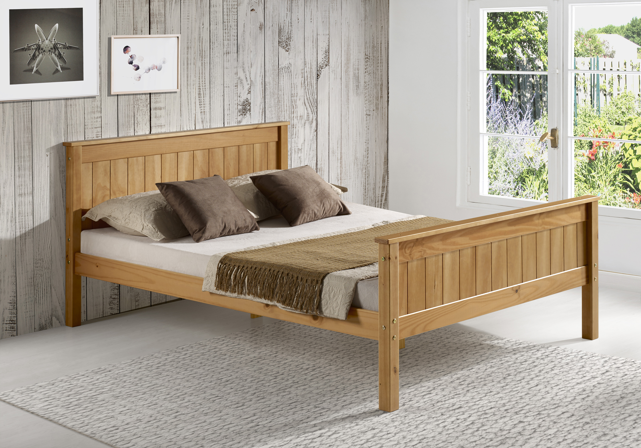 Alaterre Furniture Harmony Full Bed, Sturdy Pine Construction, Includes Headboard, Footboard, Side Rails, Ideal for Kids Bedroom, Cinnamon
