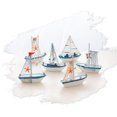 thumbnail image 2 of Wooden Sailboat Ornament Mediterranean Style Sailboat Model Wooden Craft Home Table Decoration, 2 of 6