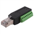 thumbnail image 1 of Conector de Terminal de Tornillo RJ45, Conector Macho Sin Soldadura RJ45 A Adaptador de Bloque de Terminales de 8 Pines para Ethernet Cat5/6/7 AV, 1 of 8