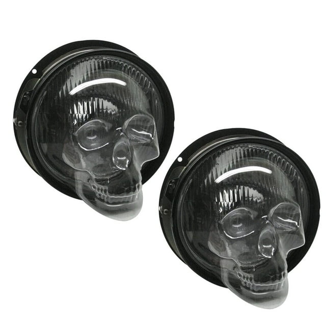 Skull Headlight Covers for Car Truck Auto Decorative Protective Head Lamp Cover Auto Decorative Protective Head Lamp Cover Accessory for Car Truck Skull Headlight Covers 1PC 7 Inch