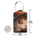 thumbnail image 2 of Rocae Animal Cat for Leather Luggage Baggage Tags ID Label Privacy Cover ID Label with Stainless Steel Loop and Address Card, 2 of 5