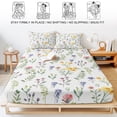 thumbnail image 5 of Full Size Fitted Sheet Set - Wildflowers Blossom 3 Piece Bedding Sets 16" Deep Pocket Fitted Sheet with 2 Pillowcases Spring Pastoral Botanical Flowers Rustic Brushed Microfiber Hotel Bed Sheets, 5 of 9