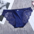 thumbnail image 2 of PMVFHDE Women Low Mid Rise Sheer Lace Panties Thin Summer Smooth Silk Seamless Breathable Underwear Cotton Gusset Triangle Briefs Womens Underwear Blue,L, 2 of 4