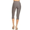thumbnail image 3 of Jvini Women's Pull On Capri Pants Stretch Knit Denim Jeggings With Pockets, 3 of 4