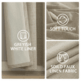 thumbnail image 6 of Yakamok Natural Linen Curtains 100% Blackout 84 Inches Long,Room Darkening Textured Curtains for Living Room Thermal Grommet Bedroom Curtains 2 Panels with Greyish White Liner, 6 of 6