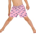 thumbnail image 4 of Zpanxa Kids Shorts Polyester Spandex Print Pattern with Drawstring Elastic Waistband Casual Swim Trunks 8-9 Years, 4 of 7