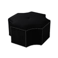 thumbnail image 4 of Nicole Miller New York Zaid Velvet Octagon Cocktail Ottoman, Black Velvet/Chrome, 4 of 10