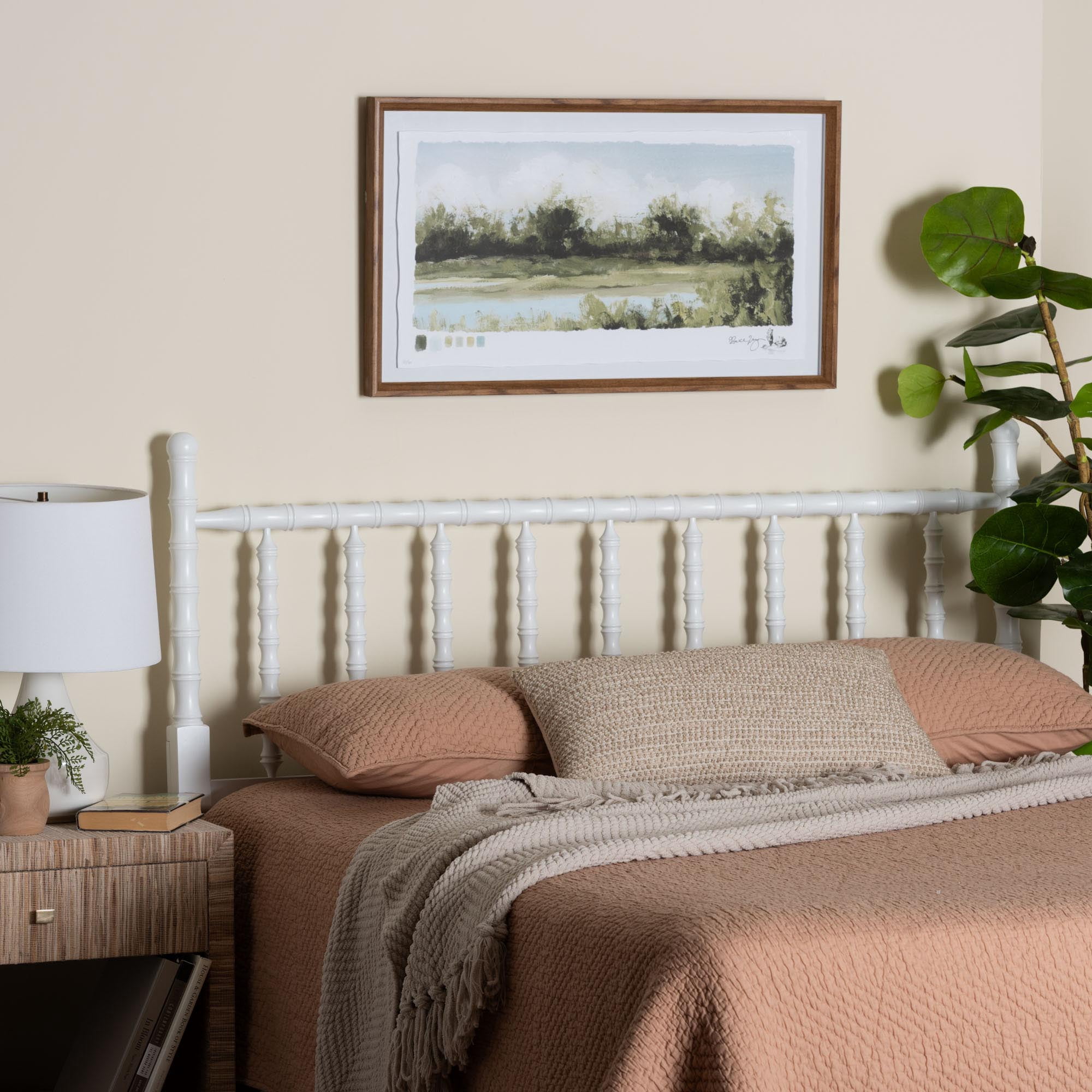 Baxton Studio Edaline Traditional Headboard, Queen, White