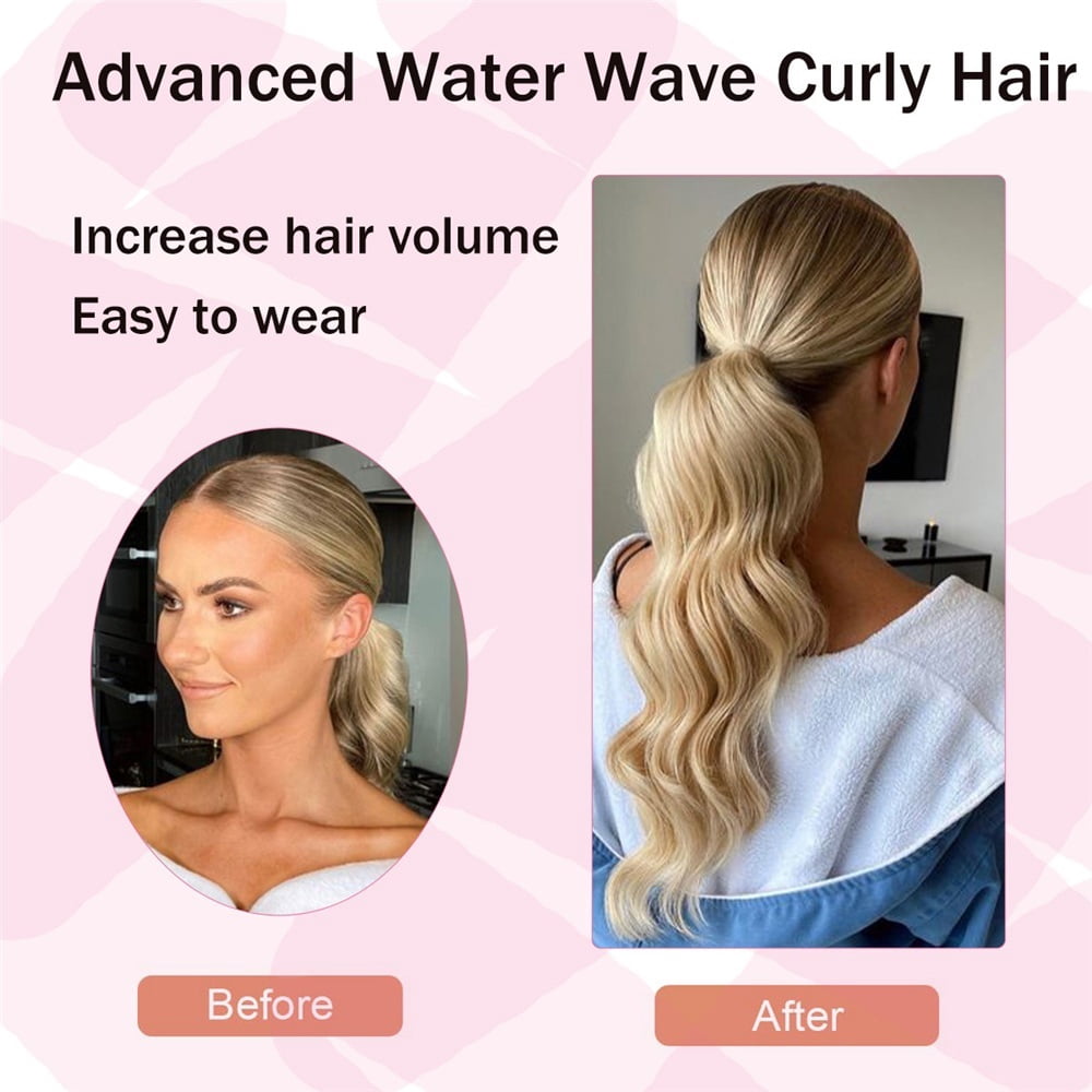 Long Wavy Curly Ponytail Hair Extension 18" Synthetic Claw Clip Ponytail Fake Hair Piece