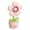 Pink, variant on CoreLiving Portable Handheld Fan, Charming Flower Pot Shape Personal Desk Fan with Stable Performance, USB Rechargeable Cooling Fan for Bedroom, Beach and Outdoor