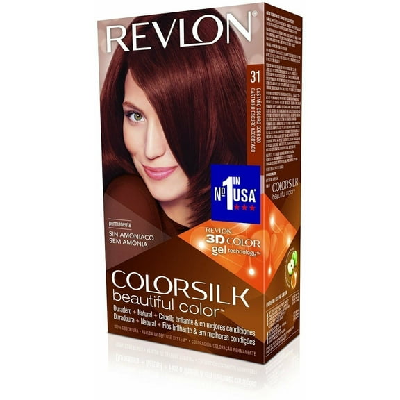Revlon Permanent Hair Color Silk Ammonia Free, Dark Auburn, 1ct, 4-Pack