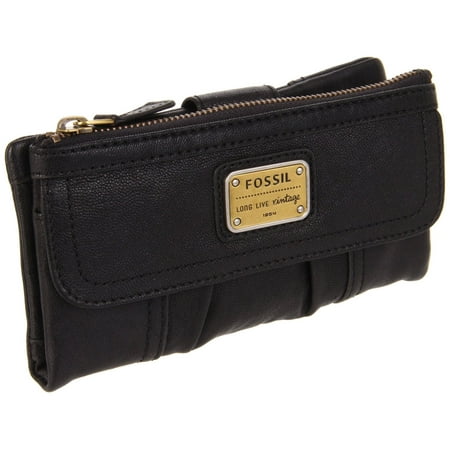 UPC 723764333626 product image for Black Fossil Emory Clutch Zip Leather Women Wallet Purse Organizer Money Holder | upcitemdb.com