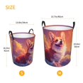 thumbnail image 3 of Balery Sunset Cloud Corgi Cesta de ropa redonda con asas, impermeable, independiente, para ropa, juguetes, dormitorio y familia-Small, 3 of 6