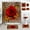 Red Rose, variant on 4PCS Brown Leopard Print Shower Curtain Set, Panthera Cheetah Print African Wild Safari Animal Skin Women Girls Bathroom Decor, Waterproof Fabric Shower Curtain Non-slip Bath Mat Toilet Rug