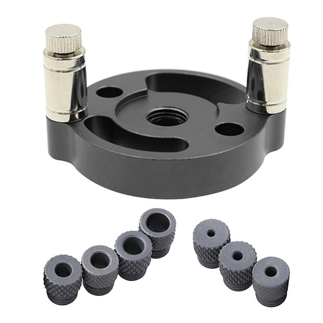 Kit de guía de taladro autocentrante con orificio de plantilla, orificio con bujes de taladro , guía de broca de 3 orificio espiga, acceso Negro Sunnimix plantilla autocentrante