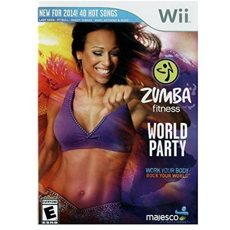 Zumba Fitness World Party - Nintendo Wii, Get fit to 40+ new routines and songs including chart-topping hits from Lady Gaga, Daddy Yankee and Pitbull, fresh.., By
