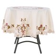 thumbnail image 3 of Housse de Table de Mariage, Ronde Rouge Floral Table Table Tissu Table à Manger Tissu Finement Réglé Performance, 3 of 7
